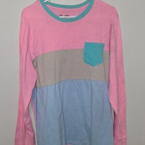 🎨 Brooklyn Cloth Pastel Color-Block Long Sleeve Tee - XL
